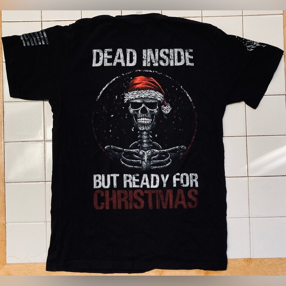 “Dead Inside But Ready For Christmas” American Spartan Apparel TShirt - Picture 1 of 4